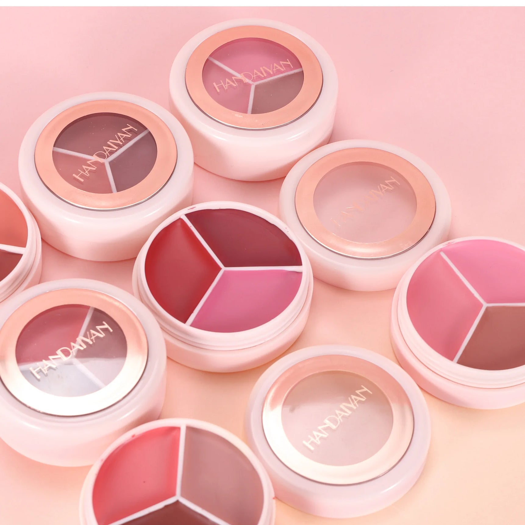3-in-1 Matte Cream Blush Set, Waterproof Long-Lasting Cheek Color, Blendable Buildable Formula for Natural Matte Finish