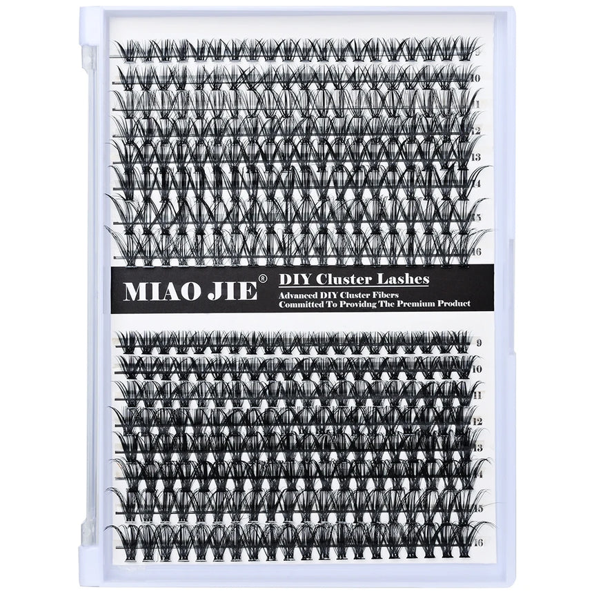 320PCS DIY Mix Clusters Kit 30D/40D Individual False Eyeashes Wispy Fluffy with Applicator Tools  Self-Grafting At Home