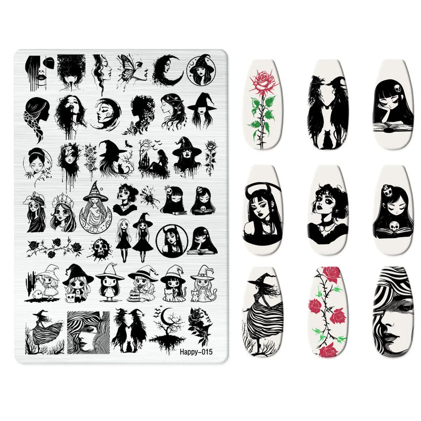 Maple Leaf Nail Stamping Plates Autumn Winter Leaves Design Polish Stencil Nail Printing Stamp Image Manicure Mold Stencil Tool