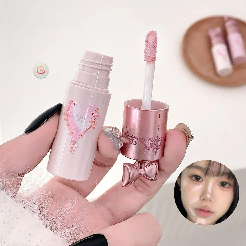 Pink Brightening Concealer Stick Waterproof Highlighting Liquid Moisturizing Concealer Cream Cover Acne Spot Dark Circles Makeup