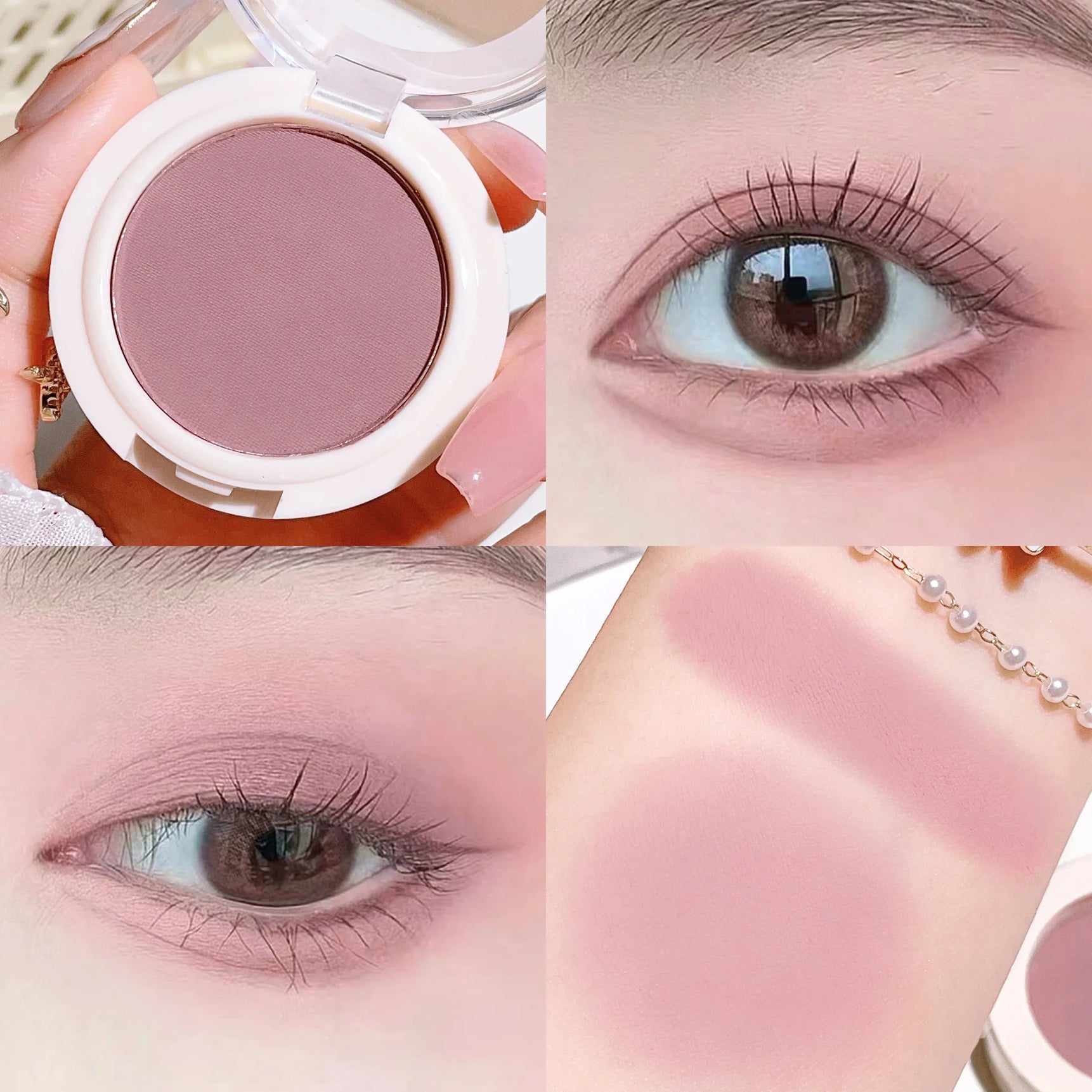 Single-Color Eyeshadow – Matte & Shimmer, High-Pigment, Brightening, Waterproof, Long-Lasting, Soft & Natural Glow Makeup