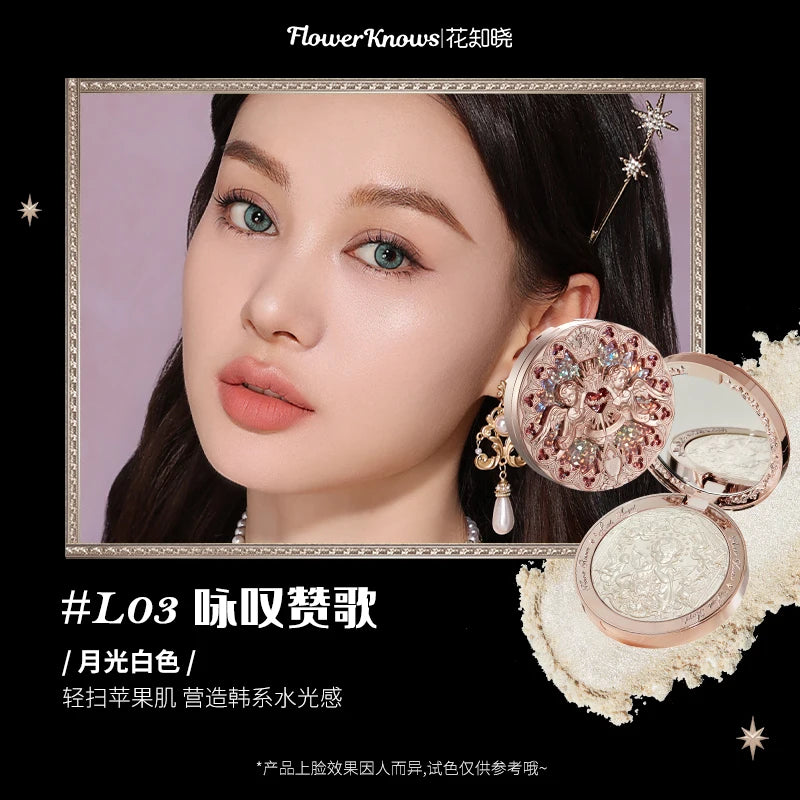 The Flower Knows Little Angel Collection Relief Highlight Face Powder iluminador Makeup Contour Highlighter Palette 8g/0.3Fl.oz