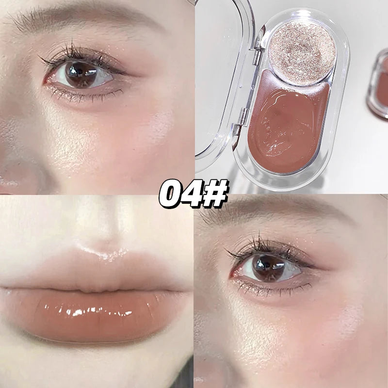 Gege Bear Two Color highting Blush Cream Dual-use Brighten Lip Cream Blush Natural Cheek Tint Waterproof Contouring Makeup