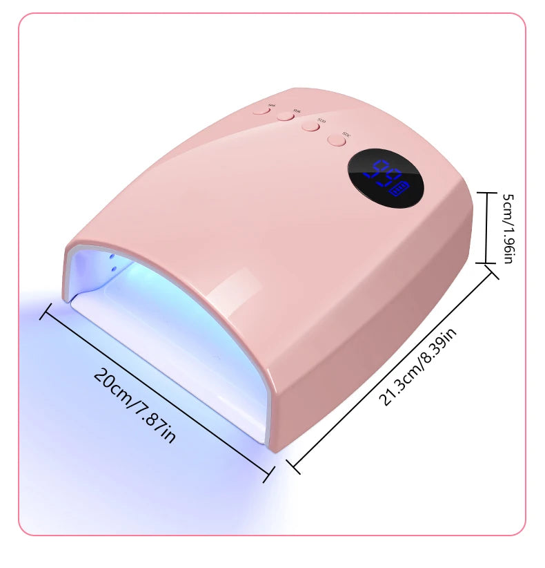 45 LEDs  4 Timers Modes 168W UV  Lamp For Nails Wireless Gel Polish Nail Dryer Pedicure Manicure Light Cordless LCD Nail Lamp
