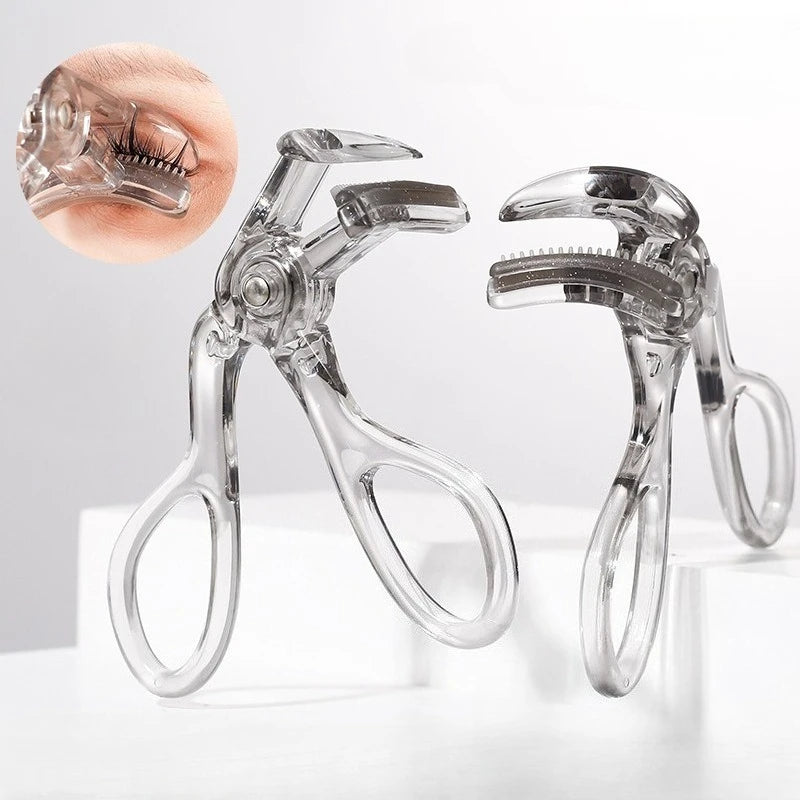 Professional Eyelash Curler Frameless One-clip Curling Comb Tooth Eyelash Curler with Refill Pad Long-lasting Shaping Lash Tools