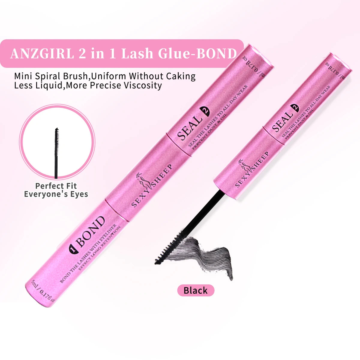 Lash Cluster Bond and Seal Waterproof Glue for Eyelash Clusters 10ml 2-in-1 Super Hold Long-Lasting Home Use Strong Hold