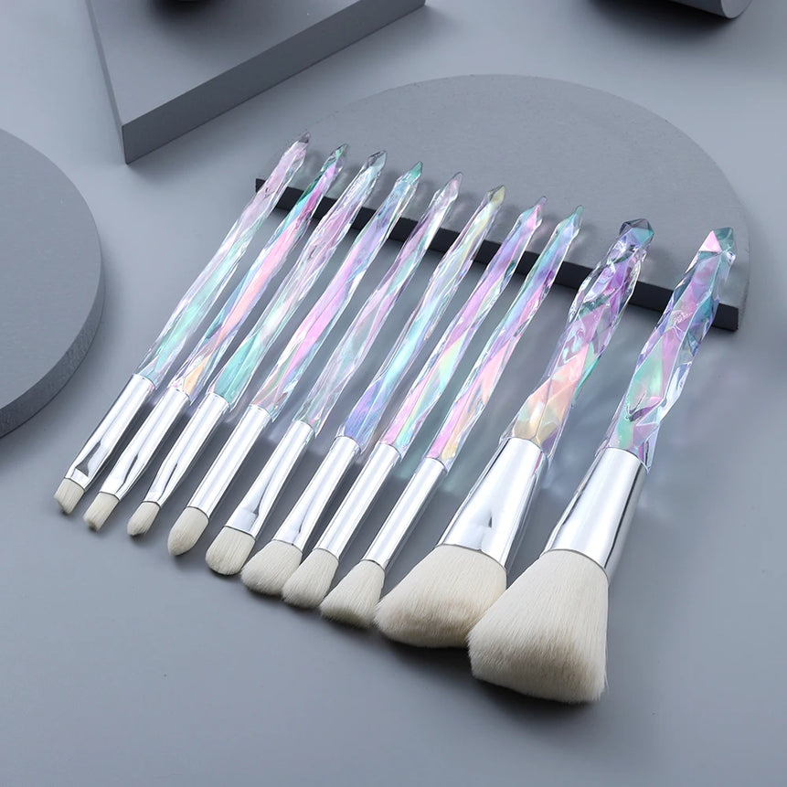 5/10 makeup brushes, crystal-textured makeup brush set, loose powder contouring eyeshadow suitable for ladies/girls