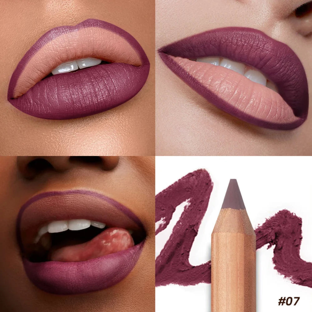 8-colors Matte Lip Liner Pencil Lip Contour Lipstick Pen Nude Brown Lipstick Pencil Natural Lasting Waterproof Lipliner Makeup