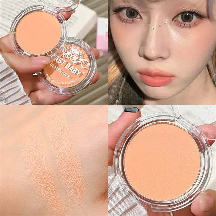 Single Matte Highlighter Palette Milk Tea Face Brighten Contour Makeup Beige Eyeshadow Cut Off Shadow Lying Silkworm Rouge Dust