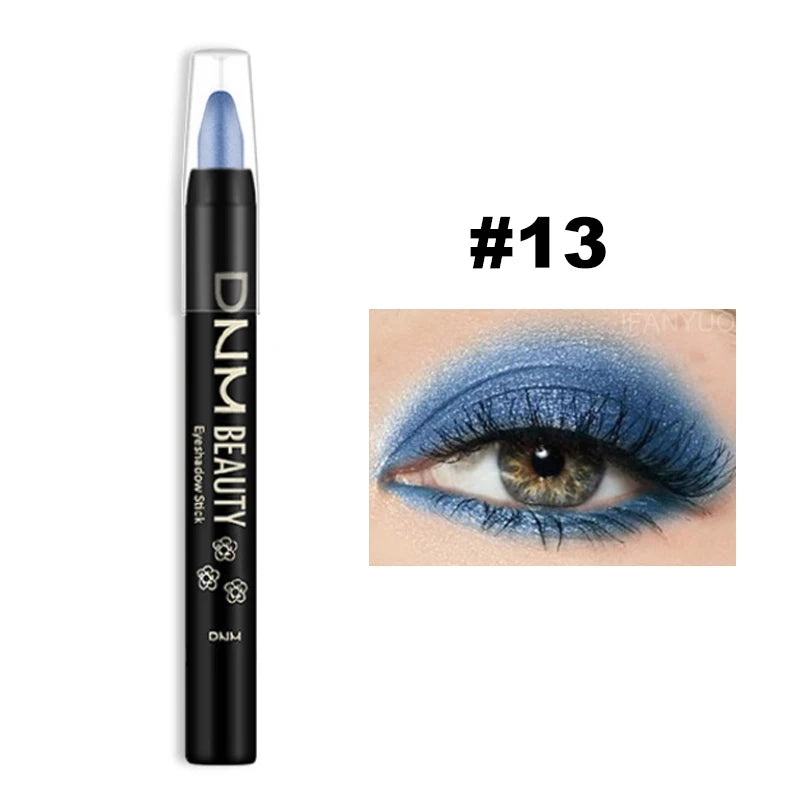 16 Colors Pearlescent Eyeshadow Sticks High Pigmented Eyeshadow Pencil Glitter Waterproof Long-Lasting Eye Makeup Non-Smudged