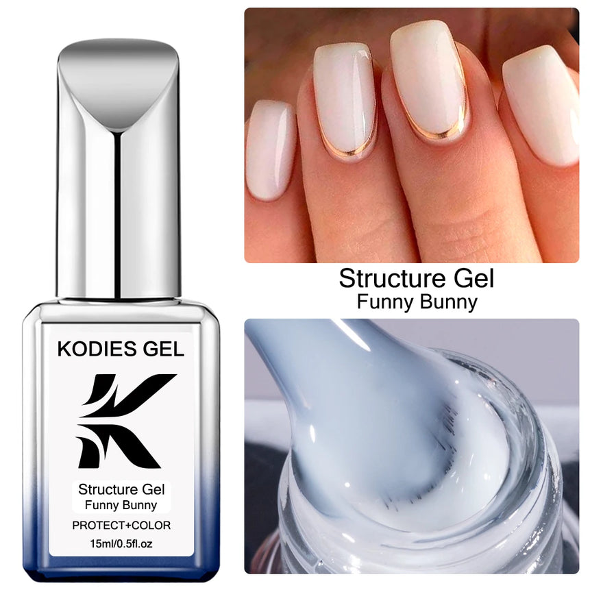 KODIES GEL 15ml Semi-permanent Rubber Base For Gel Varnish Hybrid Nude French Pink Enamel Soak Off Construction UV Gellak Salon