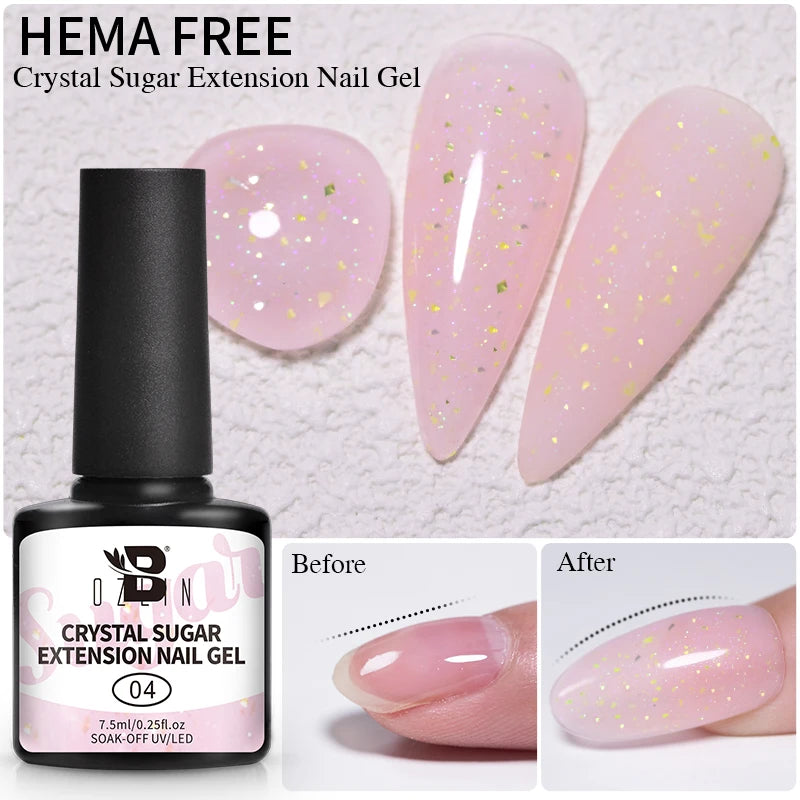 AWStorG  Fiber Rubber Base Gel For Nails UV Gel Polish Semi Permanent Repair Fix Crack Nail Rubber Base Gel Strengthener 15ml