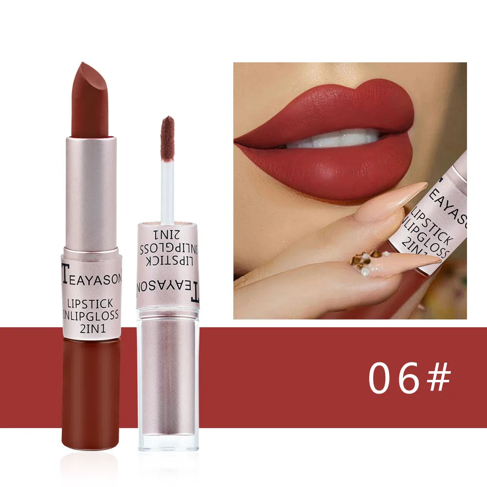 Matte Liquid Lipstick Waterproof Non Transfer Long Wear Pink Lip Gloss Tint Moisturizing Makeup for Women Ladies