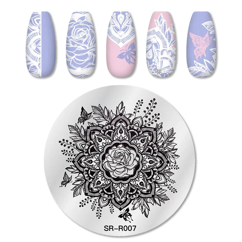1PC Flower Leaves Line Geometric Stamping Plates Abstract Lady Face Nail Stamp Templates Printing Stencil Nail Art Decoration