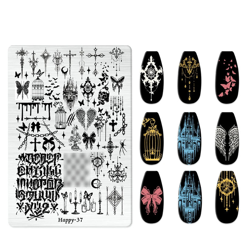 Maple Leaf Nail Stamping Plates Autumn Winter Leaves Design Polish Stencil Nail Printing Stamp Image Manicure Mold Stencil Tool