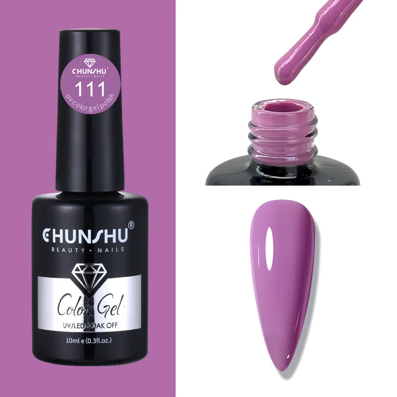 CHUNSHU 10ml Gel Nail Polish Soak Off Semi-Permanent Varnish Professional Salon UV LED Nails Art Gel No Smell All Seasons Colors