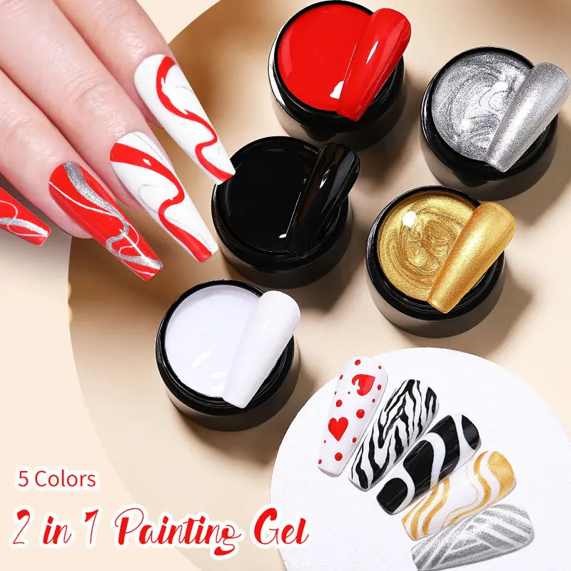 BORN PRETTY 5ml Metallic Painting Gel Polish Super Bright Silver Mirror Gel Sparkling Glitter Soak Off UV LED Gel Nail Art DIY
