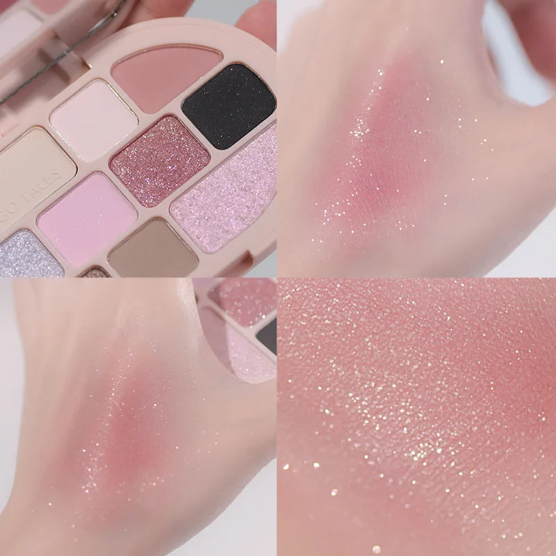 GOGO TALES 10 Colors Shimmer Matte Eyeshadow Makeup Palette Nude Glitter Shiny Pigment Eye Shadow Long Lasting Makeup Cosmetic
