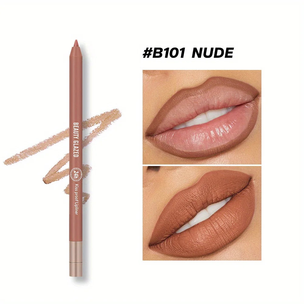 BEAUTY GLAZED 10 Color Lipliner High Pigment Matte Waterproof, Natural Shaping Lip Liner Lipstick Makeup
