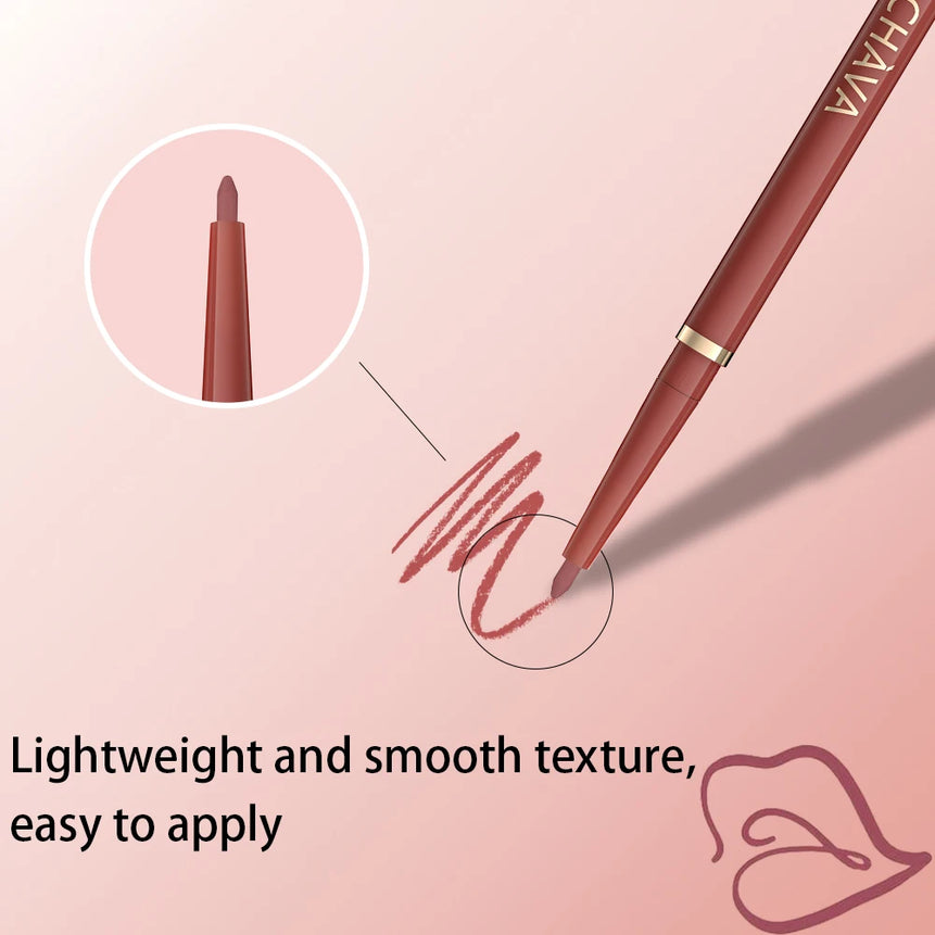 Long-lasting Waterproof Matte Nude Lip Liner - High Pigmentation, Retractable, Smooth Application, Natural Look