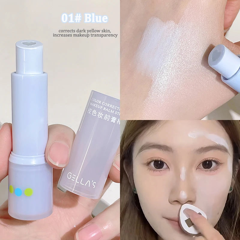 Color Correcting Makeup Primer Balm Moisturizing Green Purple Concealer Cream Cover Dark Circles Brighten Face Foundation Base