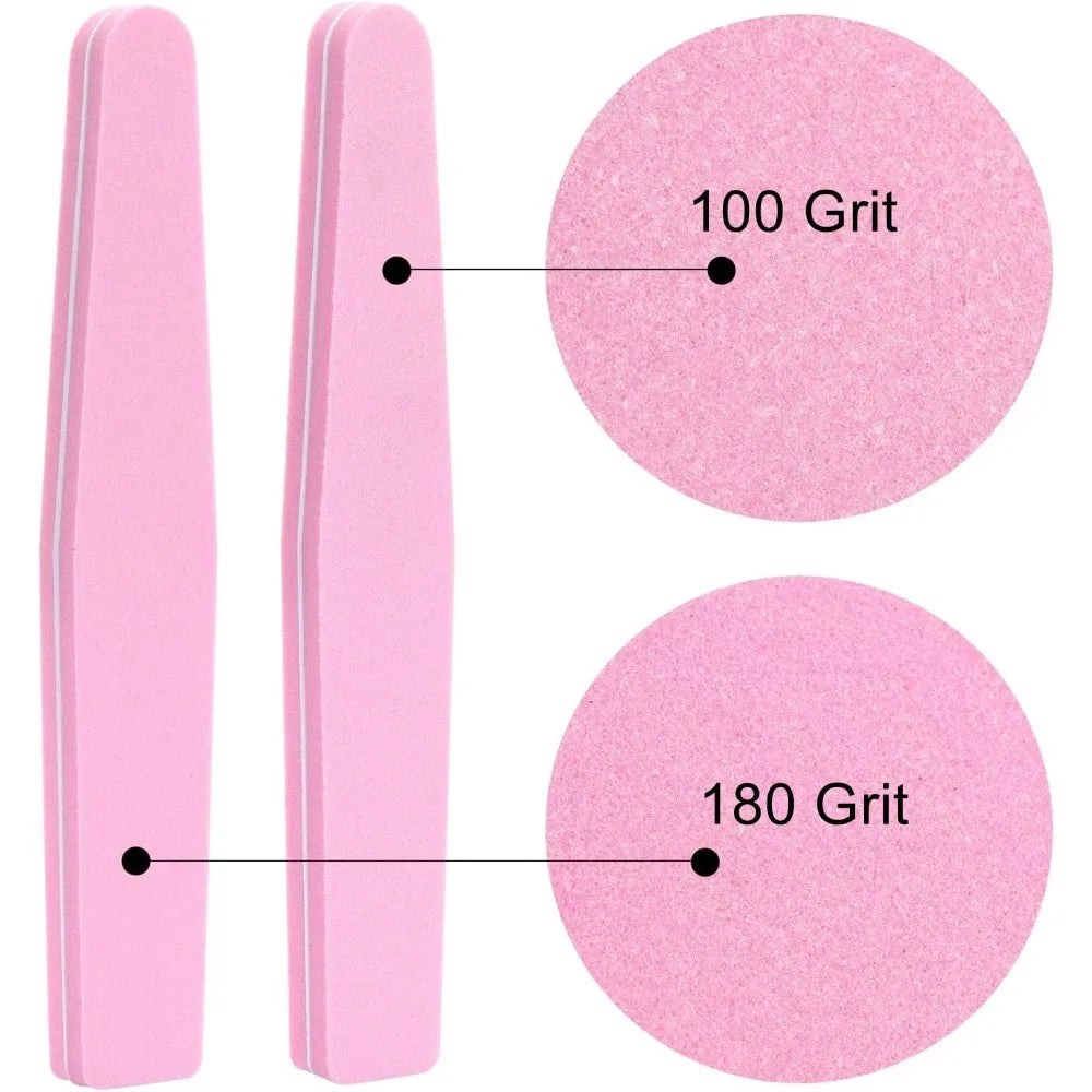 Nail buffer block sponge polished nail file, suitable for acrylic/natural nails, pink