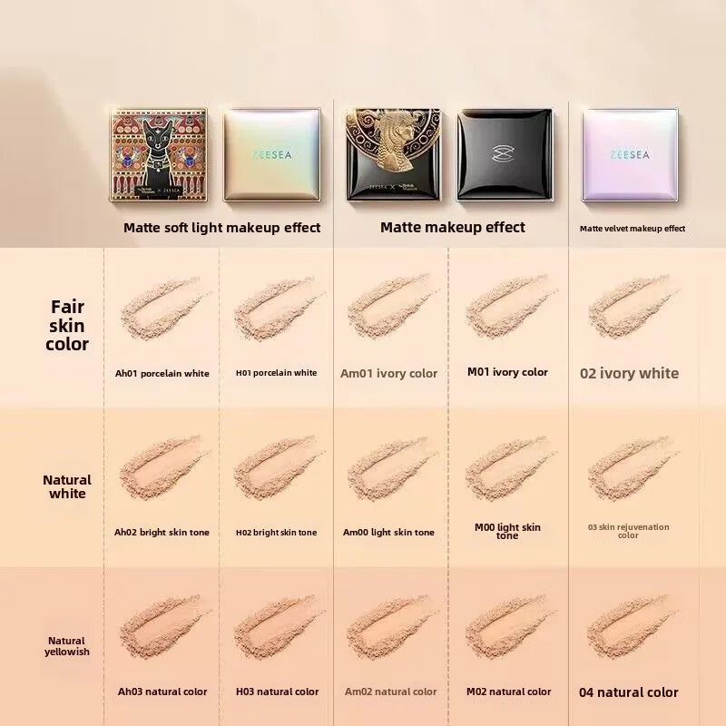 ZEESEA Pressed Mineral Makeup Natural Powder Foundation with Finishing Powder Medium to Full Coverage Vegan Friendly