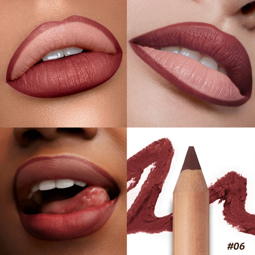 8-colors Matte Lip Liner Pencil Lip Contour Lipstick Pen Nude Brown Lipstick Pencil Natural Lasting Waterproof Lipliner Makeup
