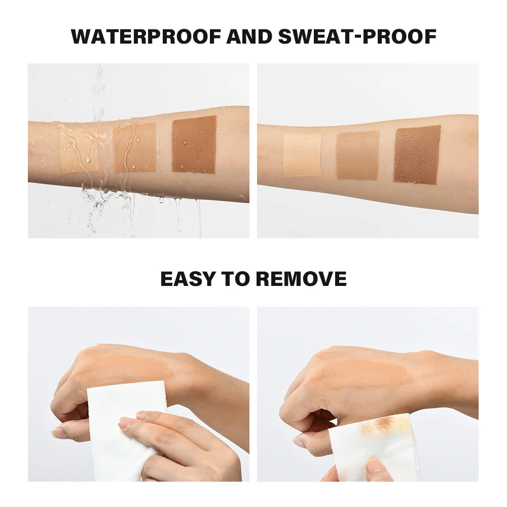 100ml Liquid Foundation | Long-Lasting, Waterproof, Anti-Transfer, Evens Skin Tone, Wheat Tan Brown Shade