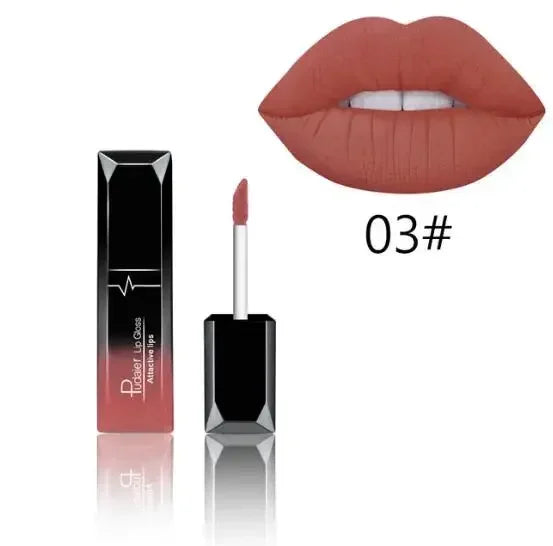 Matte Lips Makeup Waterproof lipgloss  Velvet liquid matte lipstick Long Lasting  Nude Lip Gloss Cosmetics P1201#