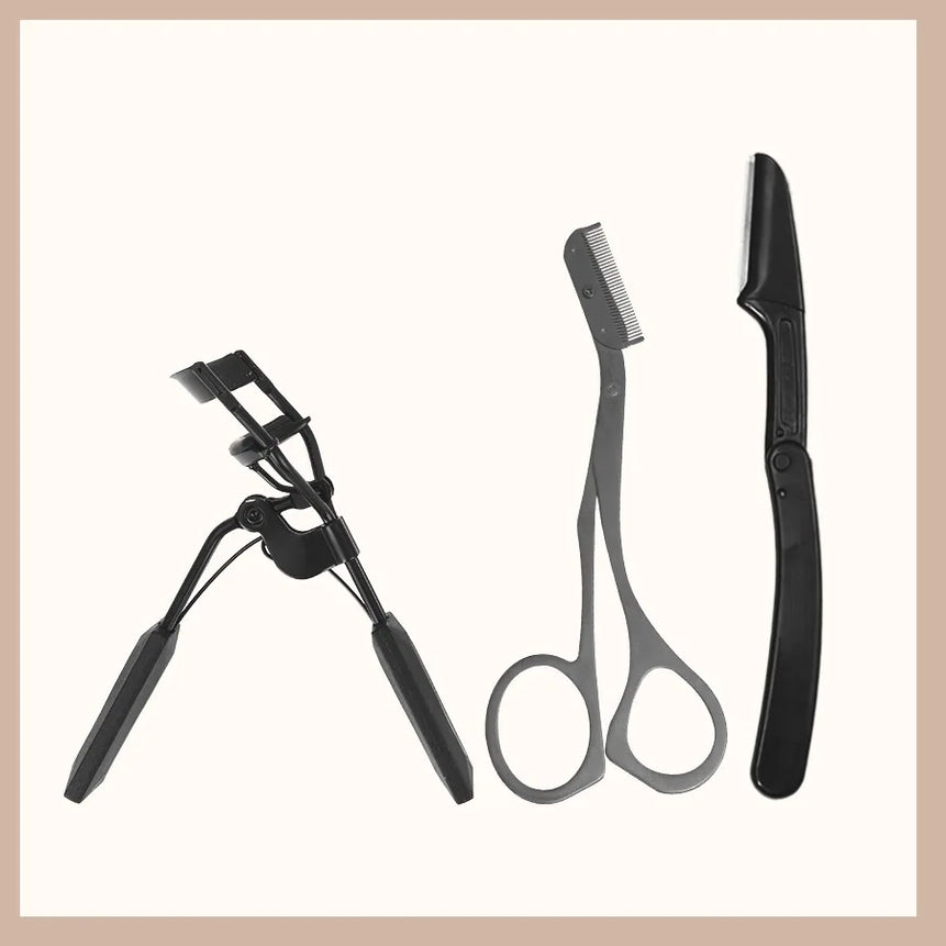 1 2 3 Pcs Eyelash Curler Set Stainless Steel Eyelash Comb Curling and Shaping Tool Makeup Accessories Beauty Kit