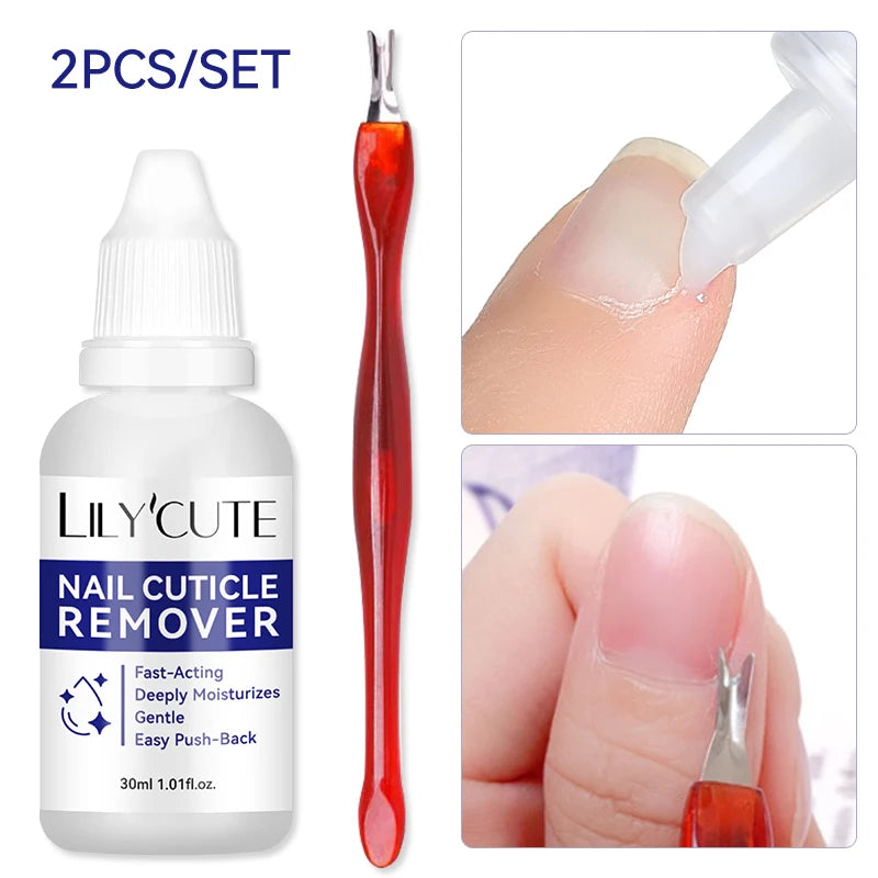 LILYCUTE 30ml Nail Cuticle Remover Quick Softening Gel for Dead Skin  Gentle Nail Care Easy Cuticle Cleaner for Manicure
