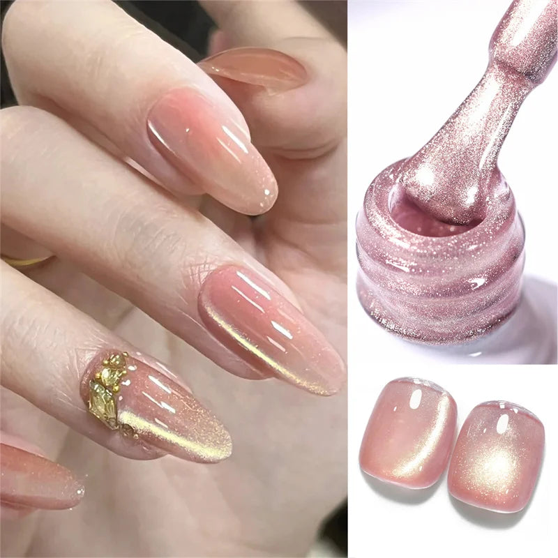 BORN PRETTY 10ml Black Glass Cat Magnetic Gel Nail Polish Silver Gold Glitter Semi Permanent Soak Off UV LED Gel Varnish