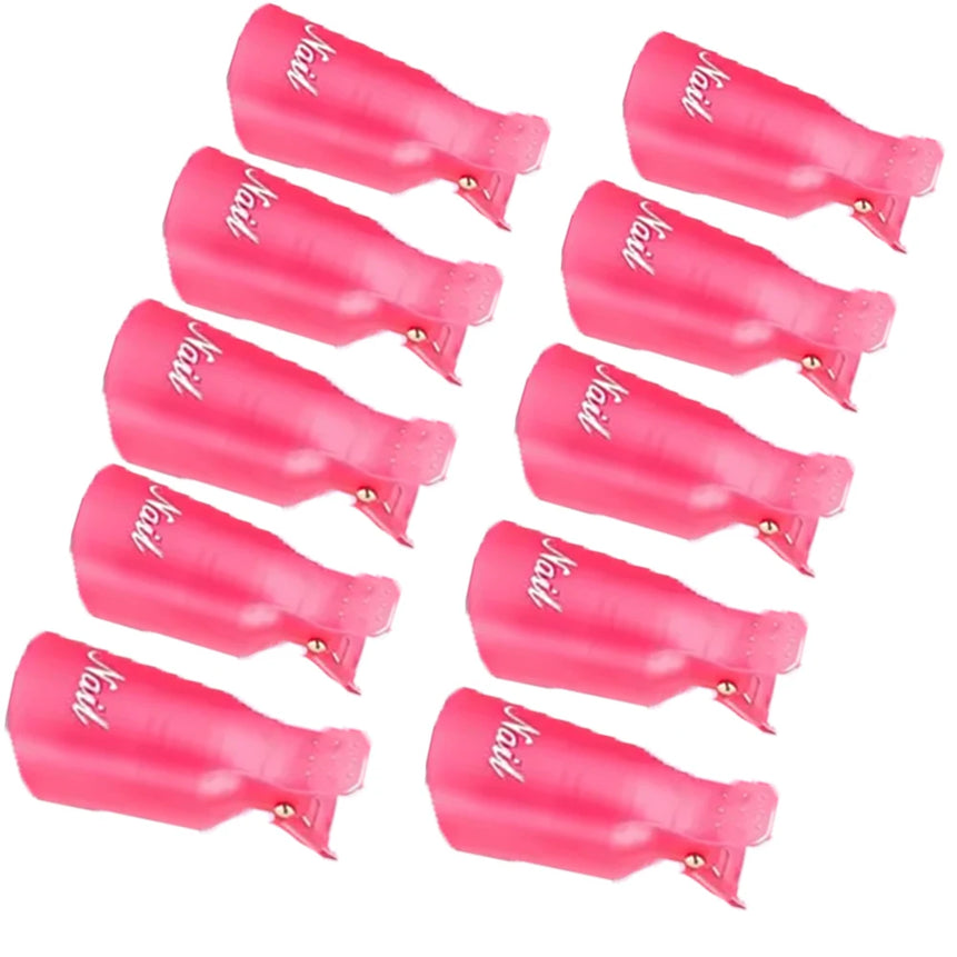 LULAA 10Pcs/16Pcs Plastic Nail Art Soak Off Cap Clip UV Gel Polish Remover Wrap Tool for Fingernail Removal Soak Off Clips