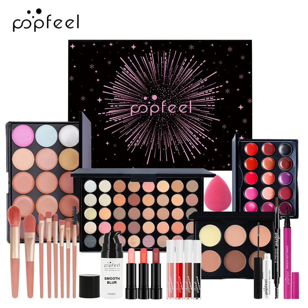 POPFEELChristmas Makeup Set Gift Box - Includes Eyeshadow, Concealer, Powder - Perfect Cosmetics Set Gift for Special Occasions