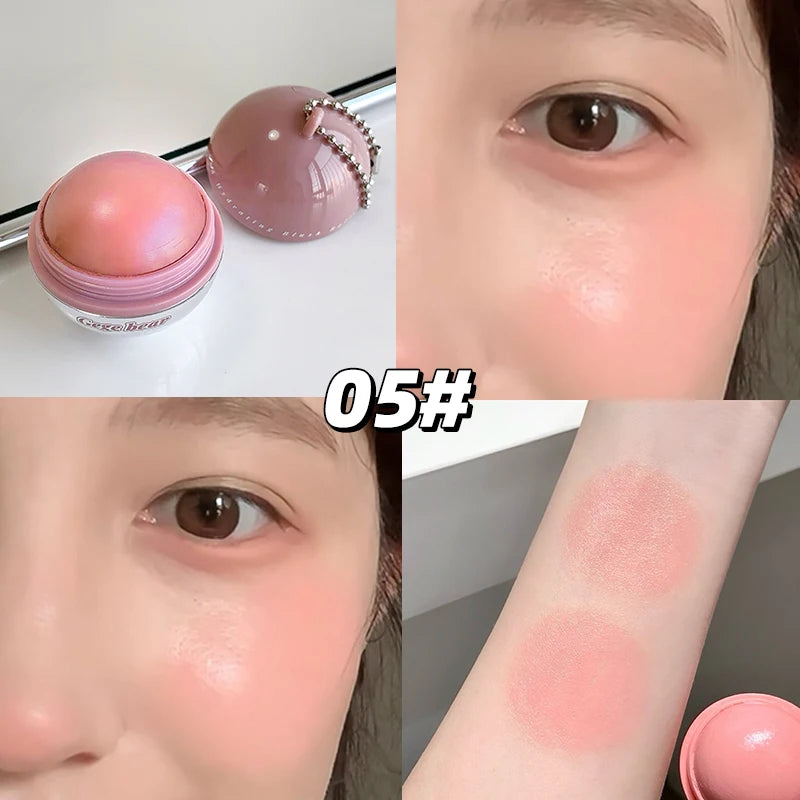 Gege Bear Juice Blush Ball Water Light Blusher Brightening Face Easy Color Multi-Use Blush Makeup Suitable for Lips and Cheeks