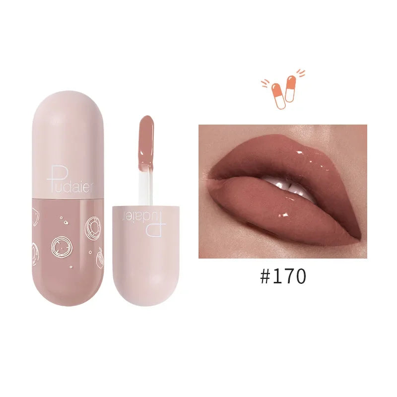 Mini Capsule Mirror Liquid Lipstick Lip Glaze Non-stick Cup Does Not Fall Color Lip Gloss Lip Stick Women Makeup