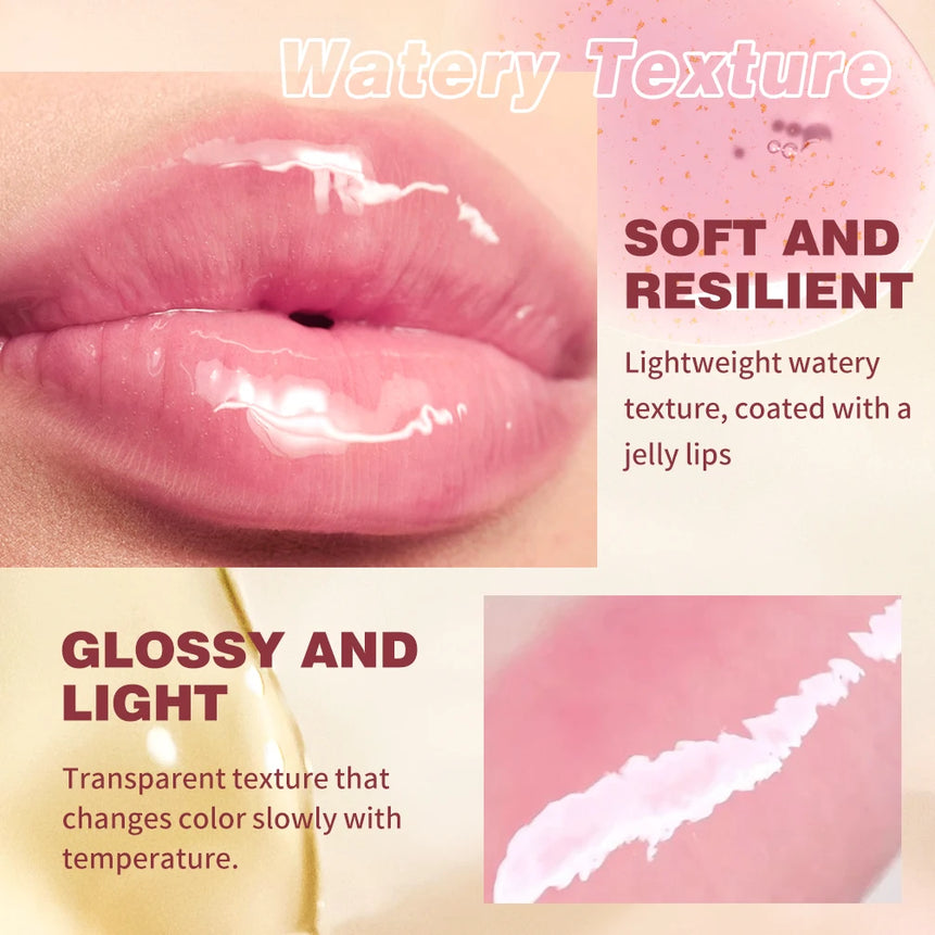 QIBEST Color Changing Lip Oil Moisturizing Transparent Jelly Lip Balm Long-term Lipgloss Nourishes Lip Plumper Oil Makeup New