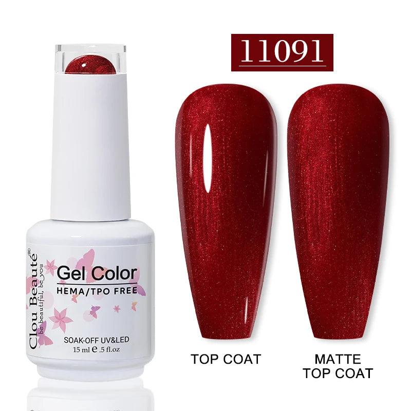 Clou Beaute Glitter Gel Nail Varnishes Winter Color Sparkling Sequins Soak Off UV LED Varnish Nail Art Decoration Base Top Coat