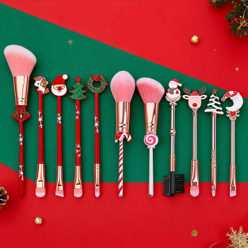 Christmas series makeup brush, creative design, candy Christmas tree eye shadow brush, Christmas ball special makeup tool