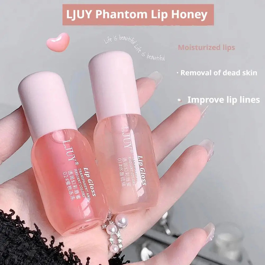 Fruit Crystal Jelly Lip Oil Hydrating Transparent Glass Lip Gloss Plumping Clear Lip Plumper Serum Lips Care Makeup Cosmetics