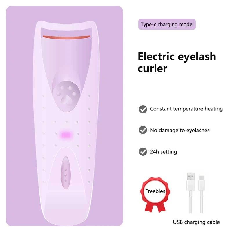 Electric Eyelash Curler Portable 5D Heating Curling Electric Eyelash Curler Safe & Waterproof Long-lasting Styling Makeup Tool