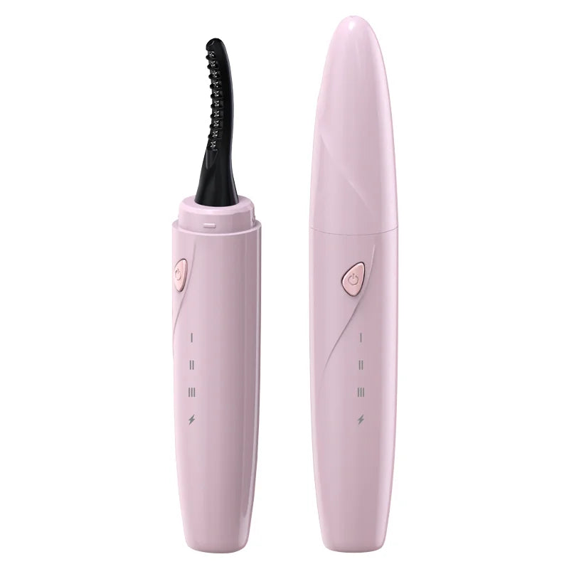 Heated Eyelash Curler 3-Level Adjustable Temperature Rapid Heated Type C Rechargeable Safe Anti-Burn Eye Lash Comb Teeth Design