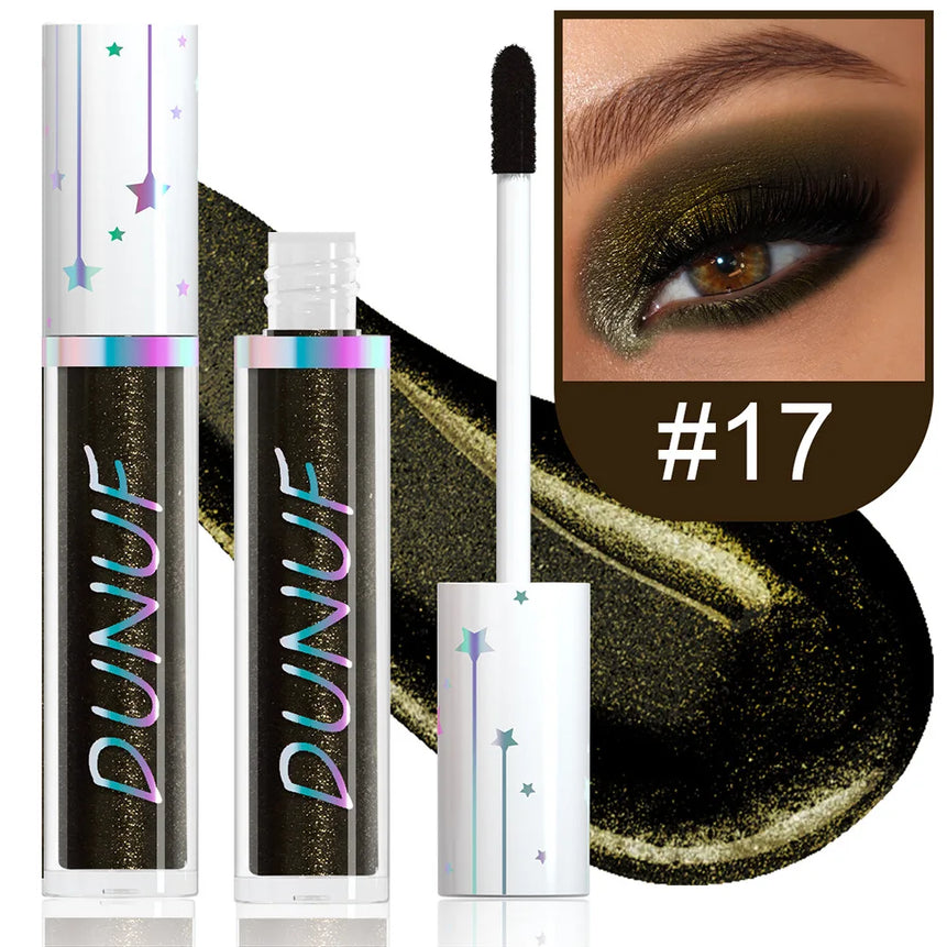 Metallic Liquid Eyeshadow Stick Brown Green Black High Gloss Pearlescent Glitter Eye Shadow Waterproof Stage Makeup Pigment