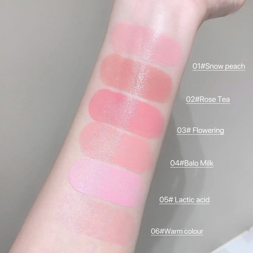 SHAQINUO Cream Blush Stick - Watery Glow, Long-Lasting, Natural Tint, Korean-Style Cheek Makeup for Fresh Look