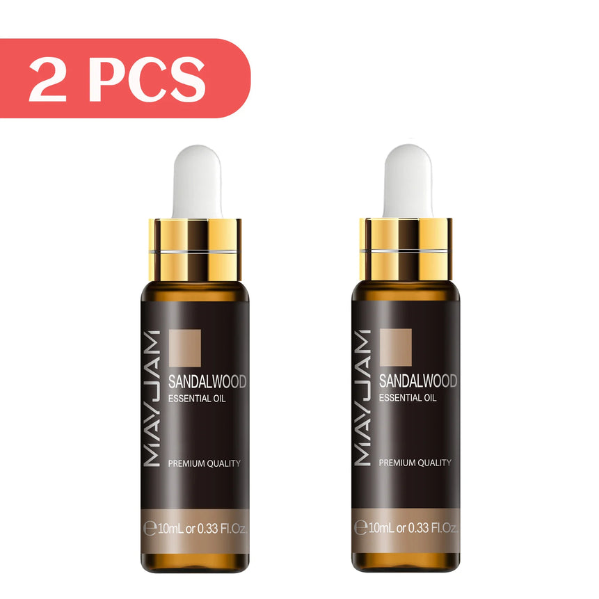 MAYJAM 2pcs Pure Essential Oils with Dropper Sweet Orange Lavender Jasmine Eucalyptus Vanilla Sandalwood Cajeput Vetiver Sage