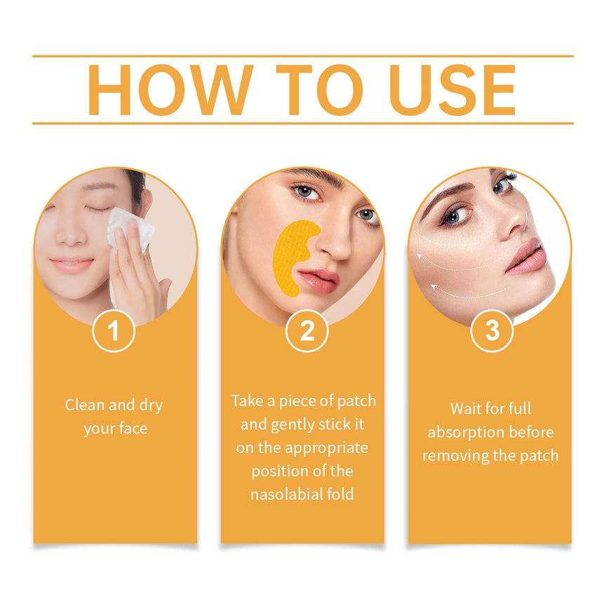 Nasolabial Folds Patch Contain Collagen Hyaluronic Acid Firming Skin Fade Fine Lines Deep Moisturizing Facial Mask Anti Wrinkle