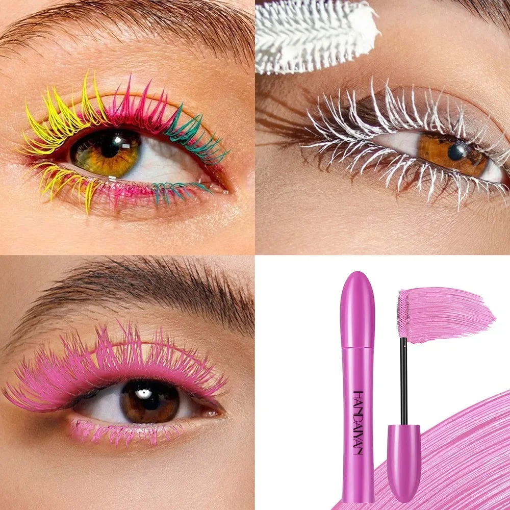 10 Color Waterproof Volumizing Mascara Smudge-Proof Curling Long-Lasting Sapphire Blue Pink Mascara for Bold Eye Look Cosmetics