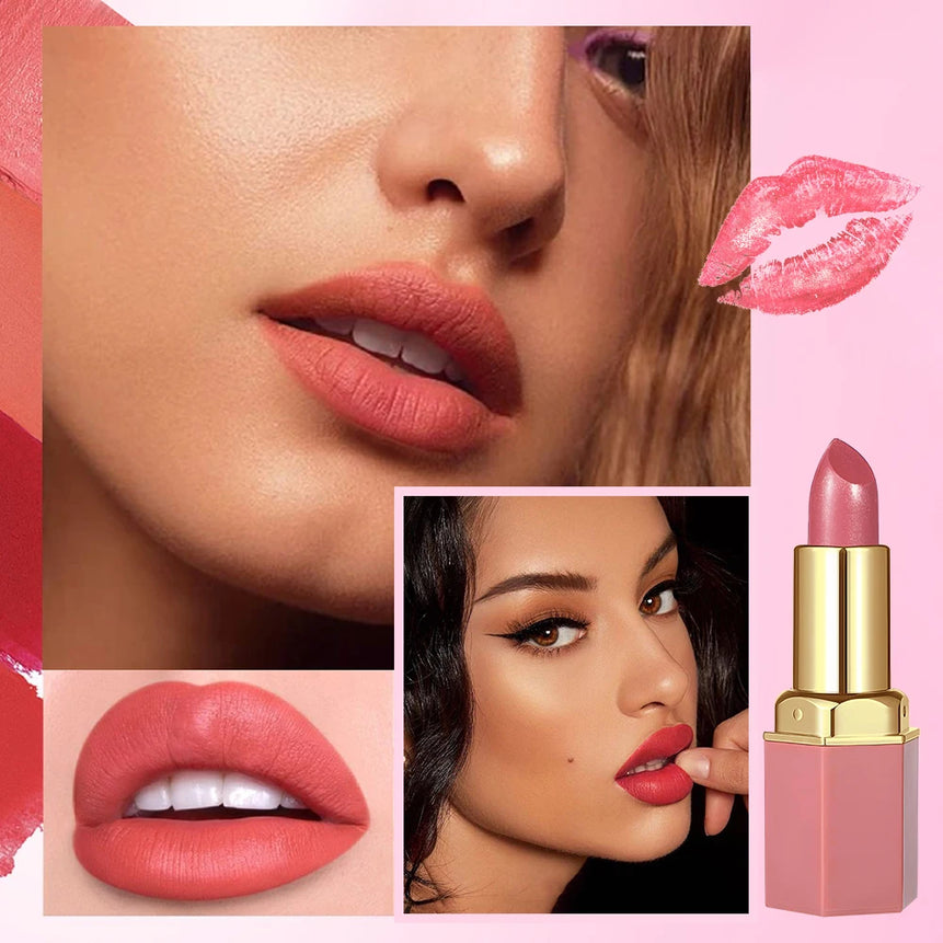 SAM SUGAR 6-Color Matte Lipstick ,  Non-Stick Cup Long-Lasting Velvet Finish, Smooth Matte Lip Color Waterproof Smudge-proof