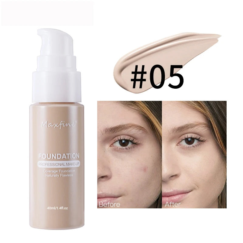 Liquid Foundation Long-lasting Waterproof Oil Control Moisture Long-lasting Concealer High Coverage Female Facial Cosmetics